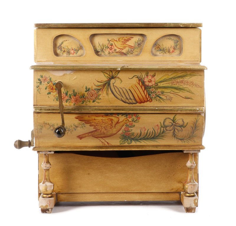 Faventia Mini Barrel Piano, Floral & Bird Motif (1 of 10)