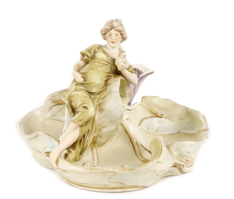Art Nouveau Royal Dux Figural Vase with Nymph (1 of 10)