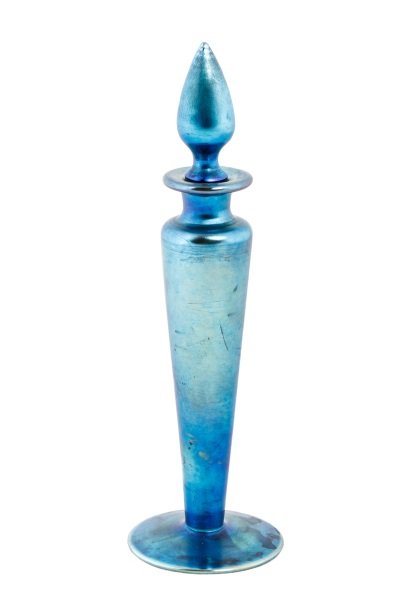 Steuben Blue Aurene Standing Cologne Bottle, #1414 (1 of 6)