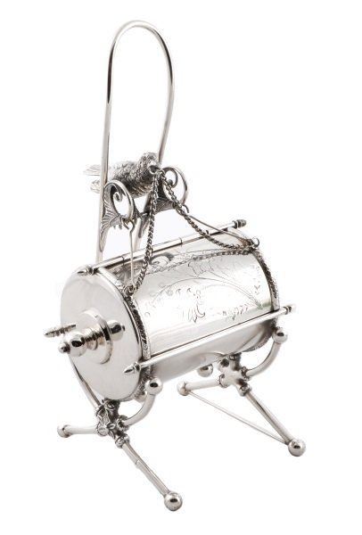 Wilcox Silverplated Figural Biscuit Barrel (1 of 10)