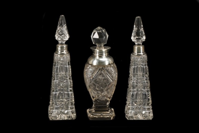 Three English Sterling Mounted Crystal Perfumes (1 of 8)
