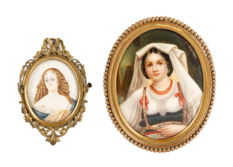 Group of Two Miniature Portraits of Young Women (1 of 7)