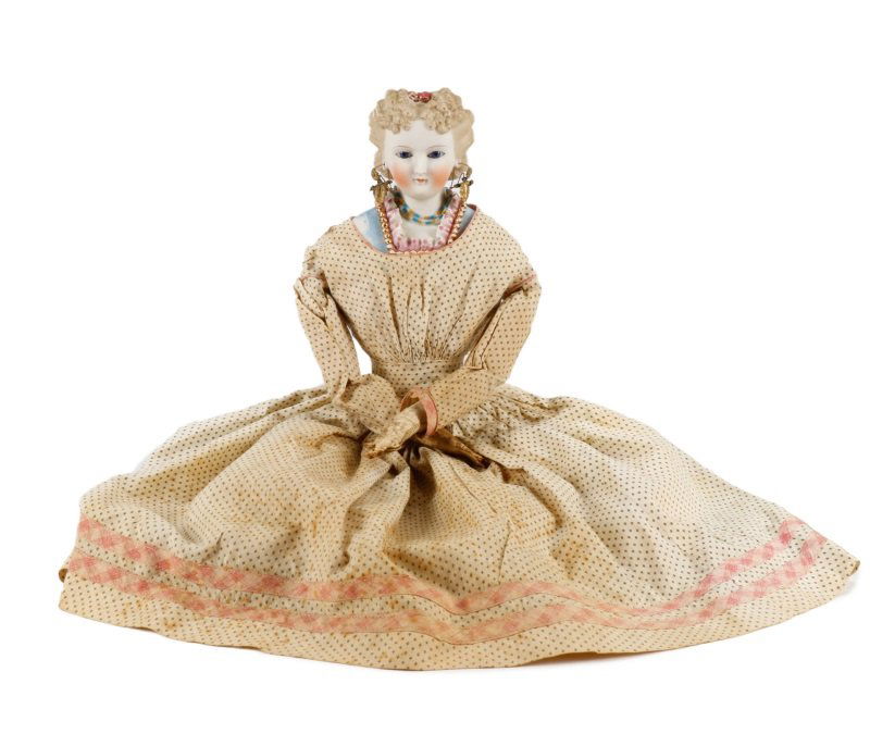 Lovely German Parian China Head Doll w/Glass Eyes (1 of 8)