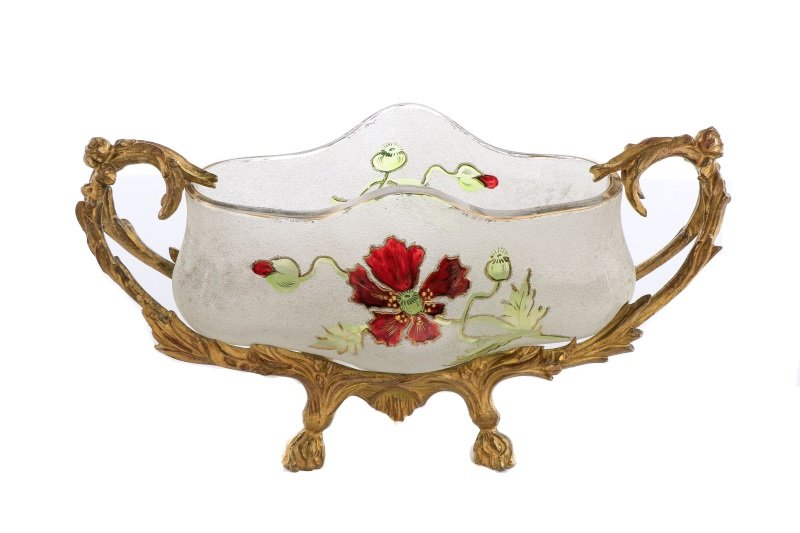 19th C French Bronze & Overshot Glass Console Bowl (1 of 10)