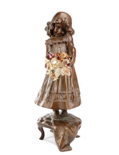 After Jonchery Bronze Sculpture Lamp, Signed (1 of 10)