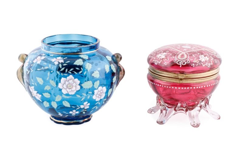 Group of 2 Moser Style Items, Bowl & Dresser Box (1 of 10)