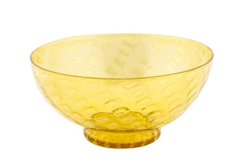Carder Steuben Bristol Yellow Silverina Glass Bowl (1 of 8)