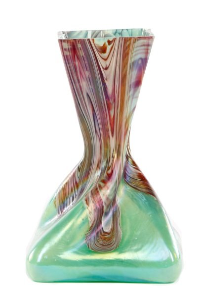 Bohemian Iridescent Twisted Art Glass Vase (1 of 6)
