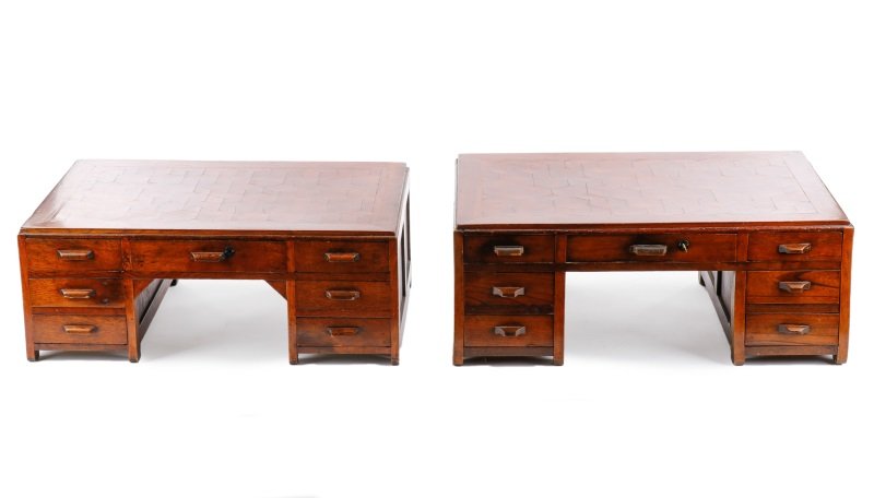 Pair of Korean Parquetry Low Writing Tables (1 of 9)