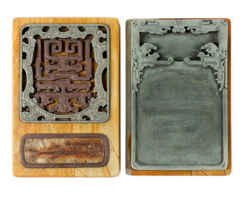 Fine Chinese Songhua Inkstone in Duan Box, Marked (1 of 10)