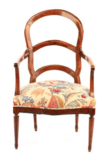 Walnut French Provincial Arm Chair, 19th C. (1 of 10)