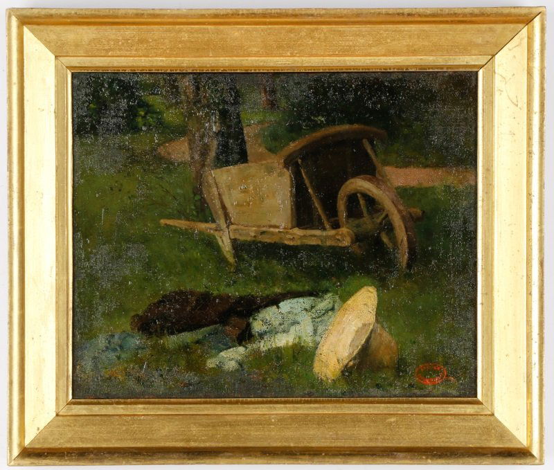 French School 19th C. Oil Painting, "At Rest" (1 of 8)