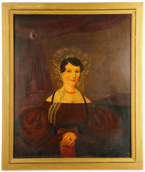 American School, Portrait of a Lady, 19th C (1 of 9)