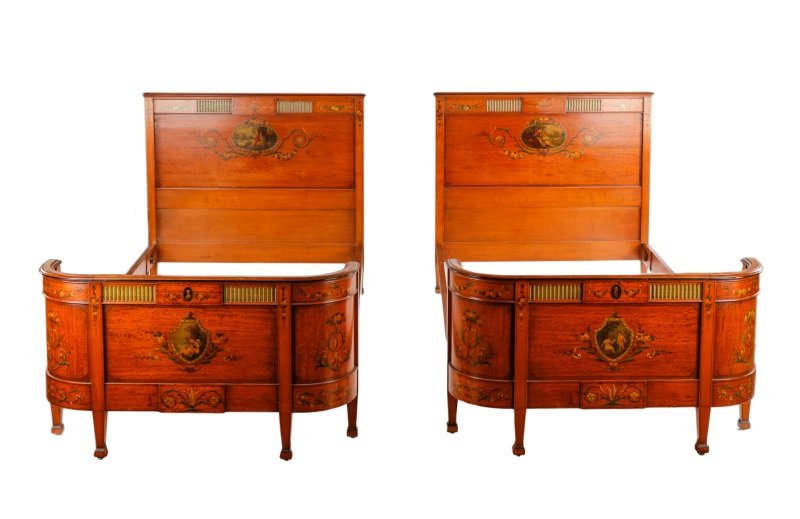 Pair of English Neoclassical Style Twin Beds (1 of 6)