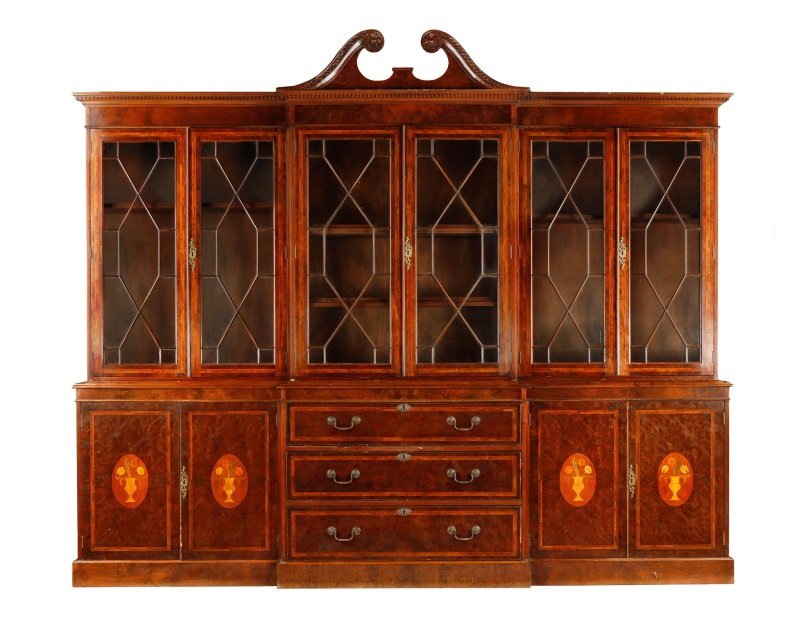 English Monumental Inlaid Breakfront, 19th C. (1 of 9)