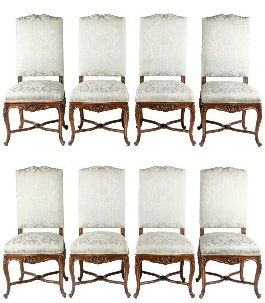 Set of 8 Louis XV Style Dining Side Chairs (1 of 7)