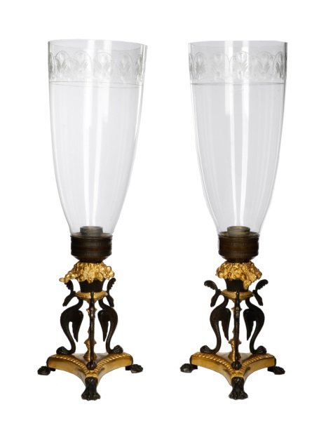 Pair of Empire Style Parcel Gilt Bronze Hurricanes (1 of 5)