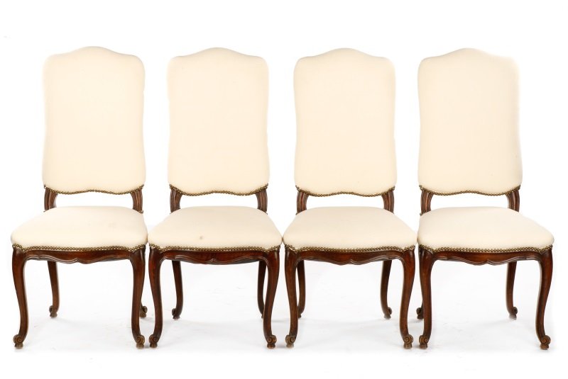 Set of 4 Walnut French Side Chairs, 19th C. (1 of 10)