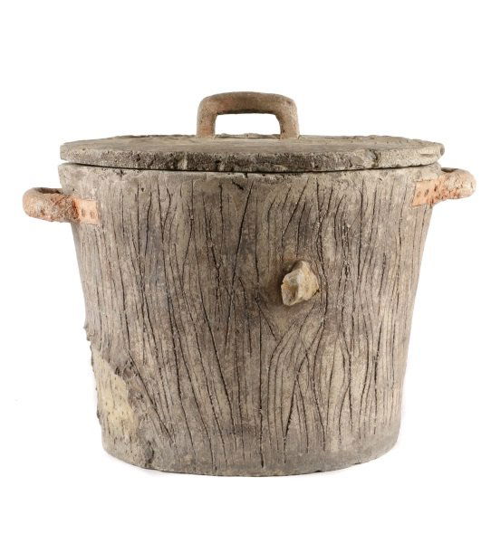 French Faux Bois Covered & Handled Container (1 of 7)