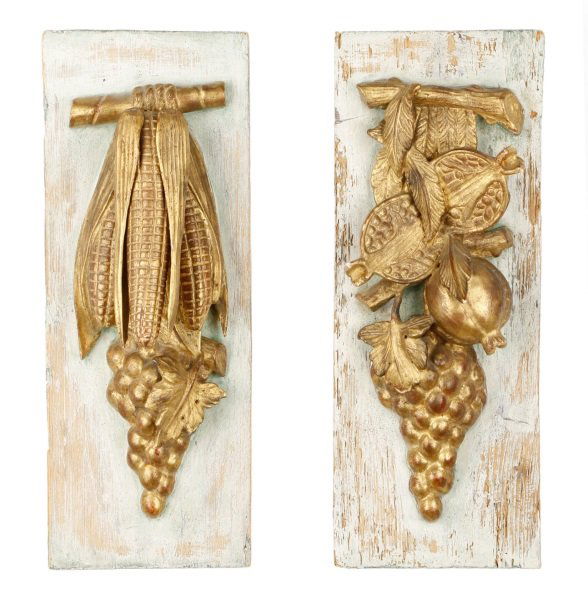 Pair of French Carved & Gilt Plaques, Abundance (1 of 9)