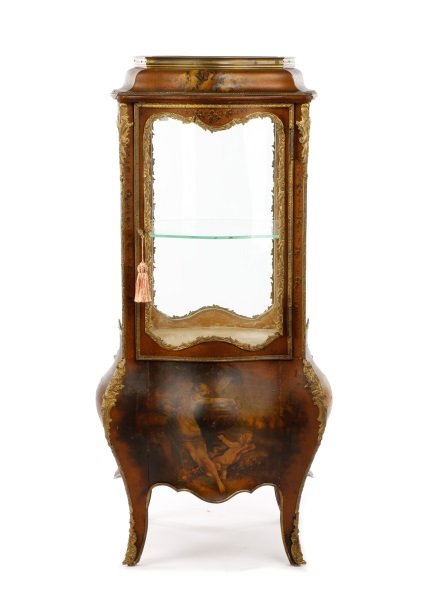 Petite Vernis Martin Leather Finish Vitrine (1 of 7)