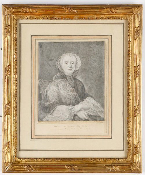 Pencil Drawing of Madame Geoffrin, 18th C, Guyard (1 of 8)