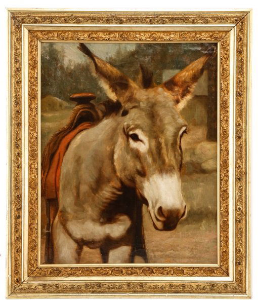 Amer. School Oil, "The Curious Donkey", Unsigned (1 of 7)