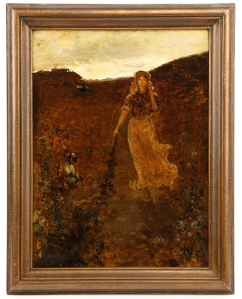 American Tonalist Signed Oil, "Wistful Woman" (1 of 8)