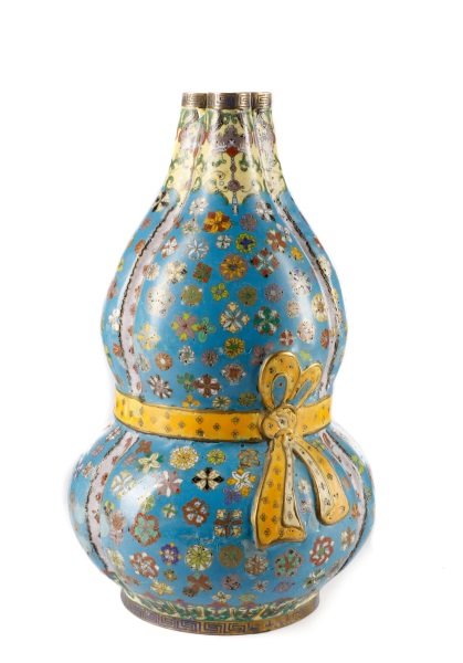 20th C. Chinese Cloisonne Double Gourd Form Vase (1 of 6)
