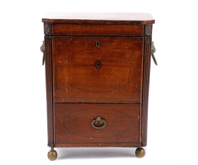 Rare Regency Mahogany Sugar Chest on Brass Feet (1 of 9)