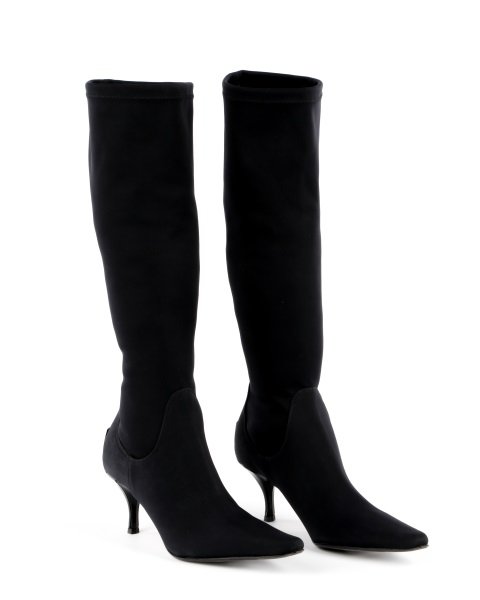 Donald Pliner New Black Nylon Knee High Boots, 6 (1 of 10)