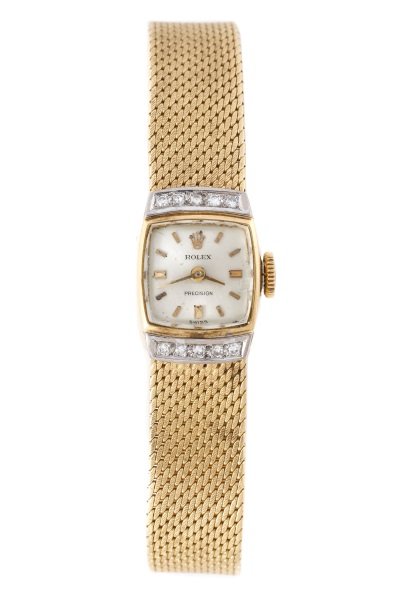 Rolex Precision 18k Gold Watch w/Diamond Accents (1 of 7)
