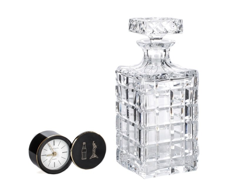 Tiffany Travel Clock & Tiffany Crystal Decanter (1 of 8)