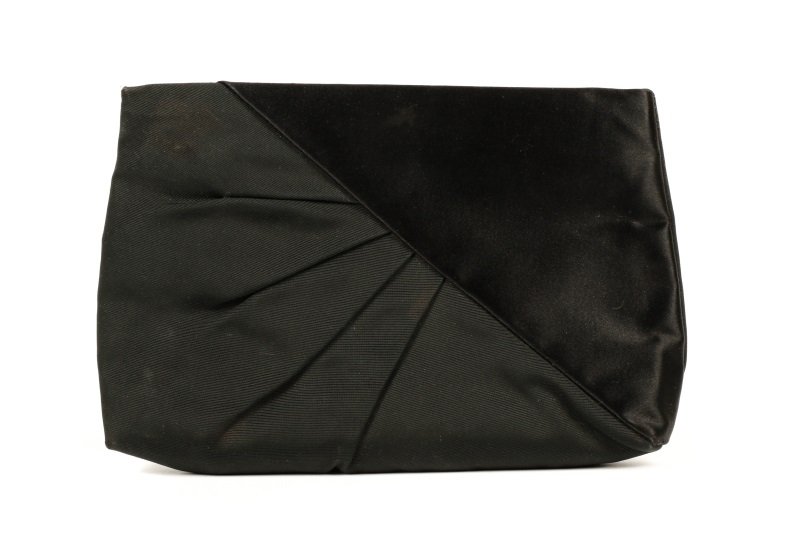 Vintage Ferragamo Black Satin Frame Clutch Purse (1 of 5)