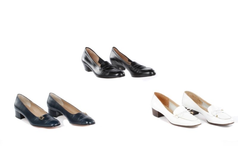 Three Pairs of Ladies Ferragamo Low Heel Shoes (1 of 8)