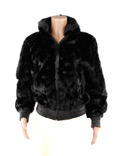 Ladies Reversible Black Mink & Leather Jacket (1 of 7)