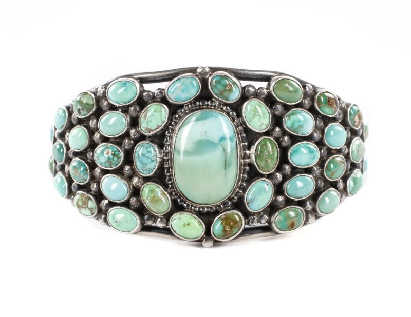 Verdy Navajo Sterling & Turquoise Cuff Bracelet (1 of 9)