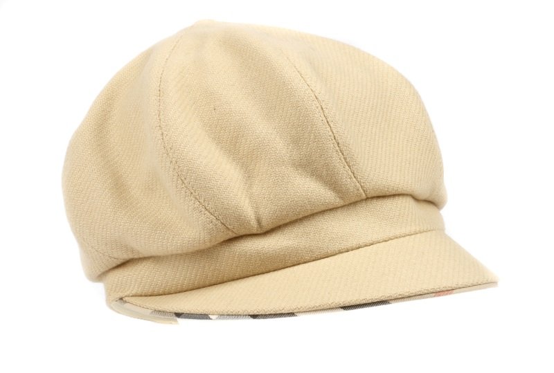 Burberry Tan Merino Wool & Plaid Pageboy Cap (1 of 8)