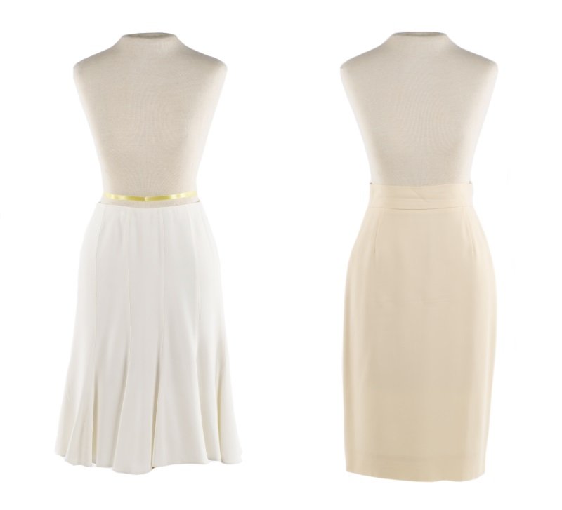 Collection of 2 Designer Skirts, White & Ecru (1 of 7)