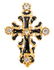 Christian Lacroix Black Enameled Cross Brooch