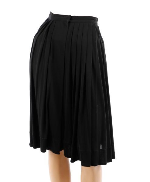 Prada Pleated Black Knee Length Skirt (1 of 6)