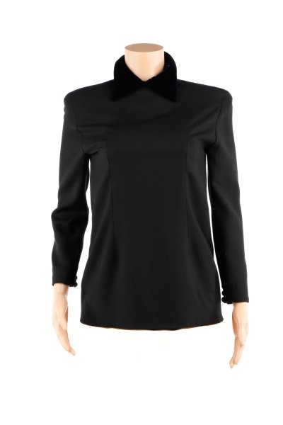 Christian Dior Boutique Velvet Collar Black Blouse (1 of 10)