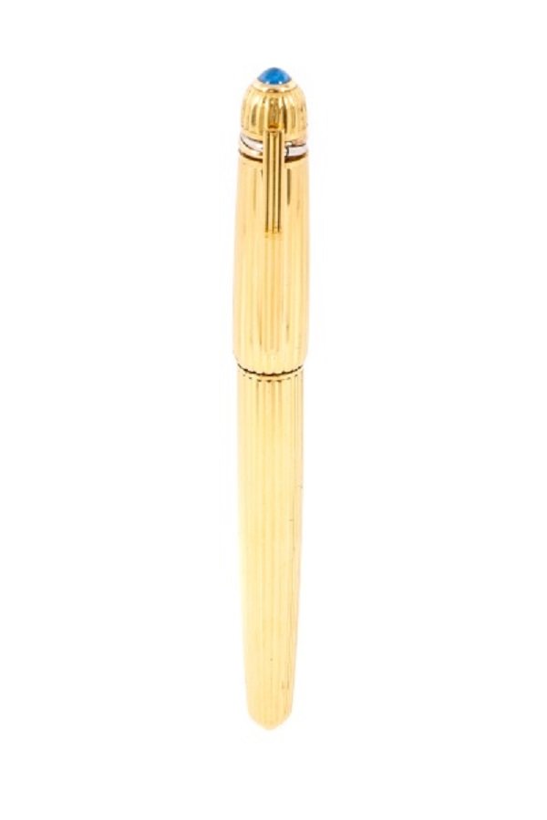 Pasha de Cartier Gold Sapphire Ballpoint Pen (1 of 6)