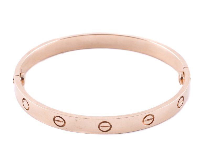 Cartier 18k Rose Gold Love Bracelet, Size 17 (1 of 6)
