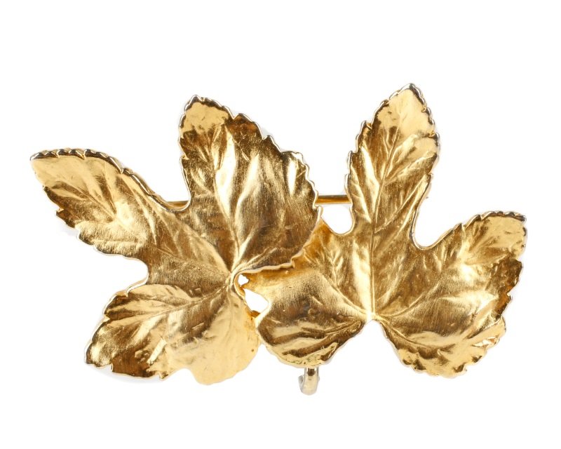 Vintage 1950s Schiaparelli Maple Leaf Brooch (1 of 5)