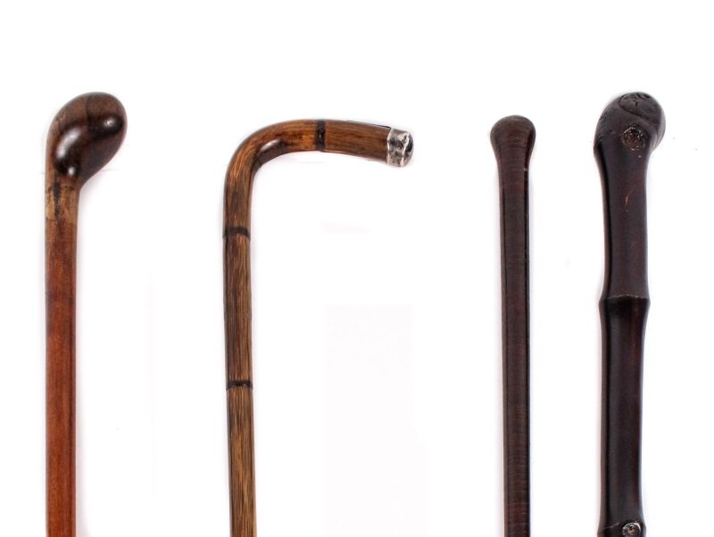 Group of 4 Wood Walking Sticks or Canes (1 of 7)