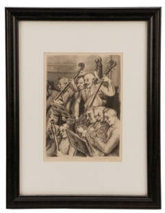 Minna Citron, "Concert"-1933, Litho, Edition of 20: Minna Wright Citron (American, 1896-1991), "Concert"-1933, lithograph on wove paper, pencil signed and dated lower right, titled in pencil lower center "Concert", limited edition noted in pencil lower