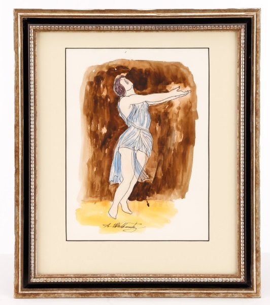 A. Walkowitz Signed Watercolor, "Isadora Duncan" (1 of 8)