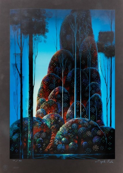 Eyvind Earle, "Tall Trees"-1987, Signed Serigraph (1 of 8)