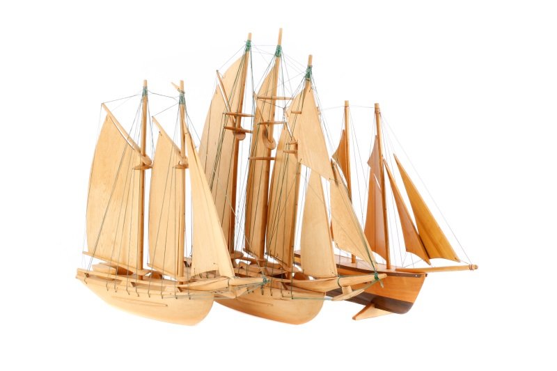 Collection of of 3 Wooden Model Ships (1 of 10)